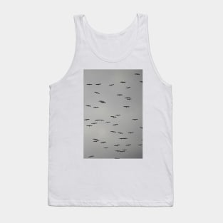 Birds in Flight on a Cloudy Day Tank Top